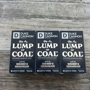 3 Bars Duke Cannon Lump Of Coal Charcoal Soap - 10oz New